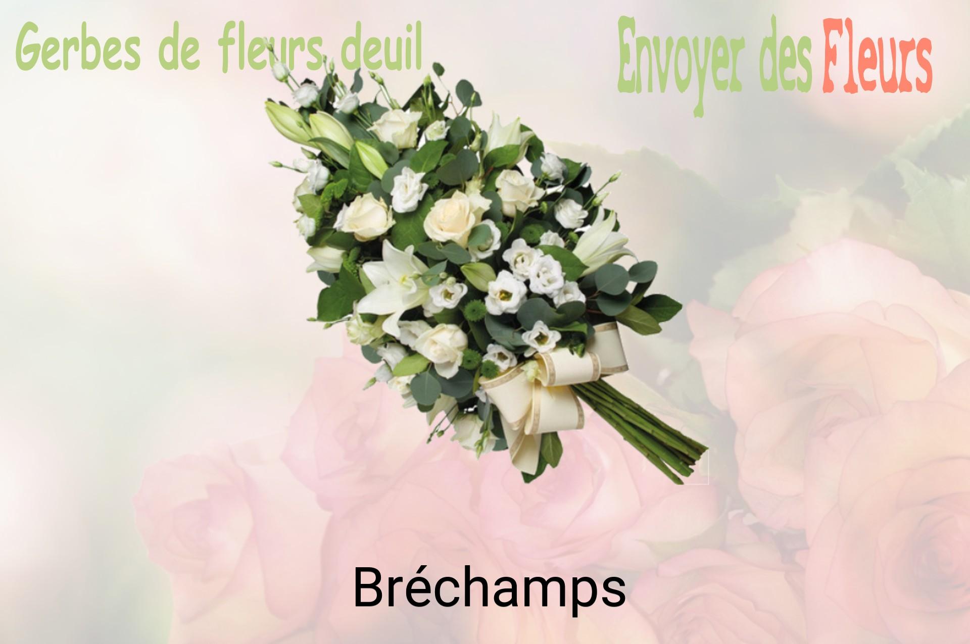 Gerbe de fleurs de deuil livrée à Bréchamps